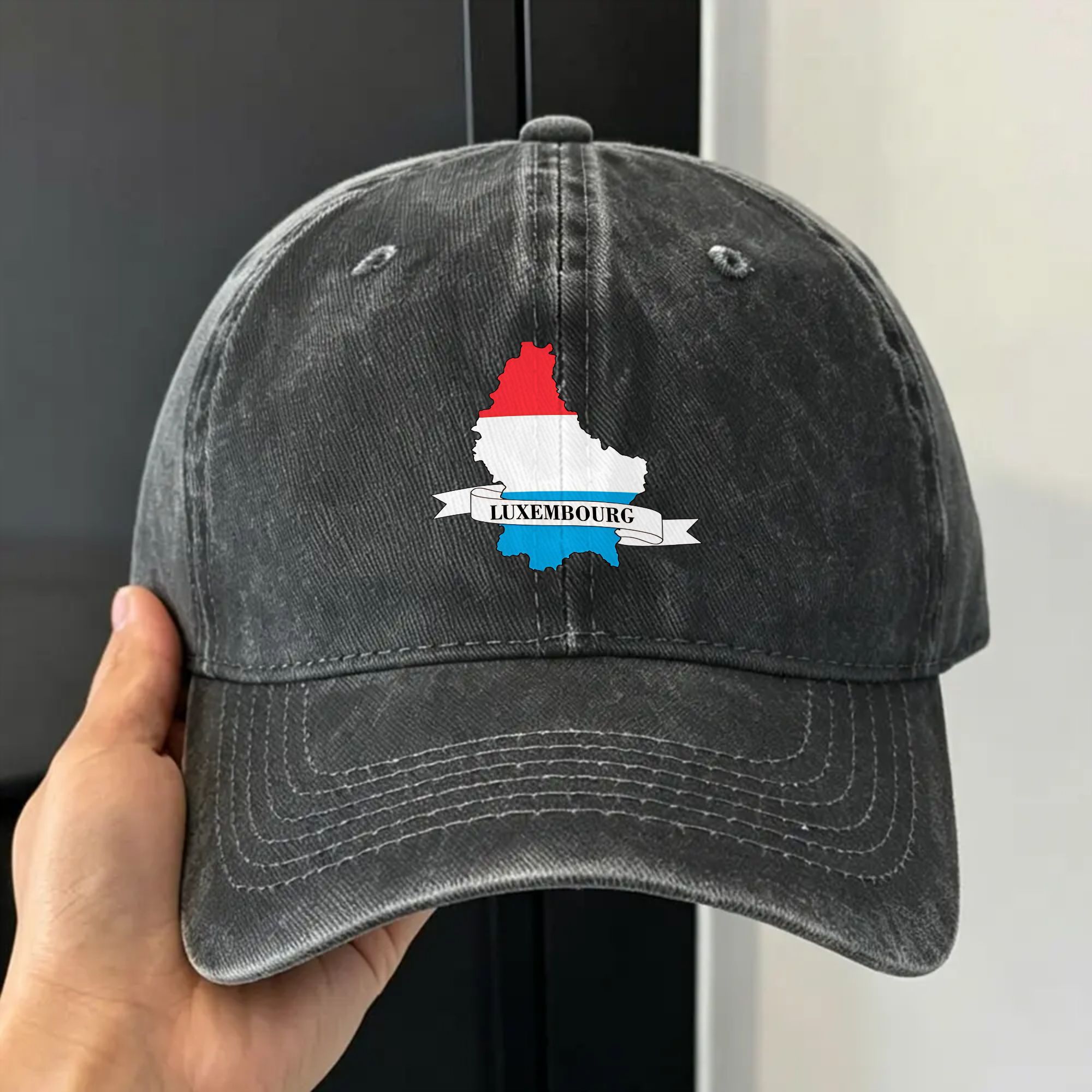 Outdoor Sport Luxembourg - Luxembourg Flag Map Sun Baseball Cap