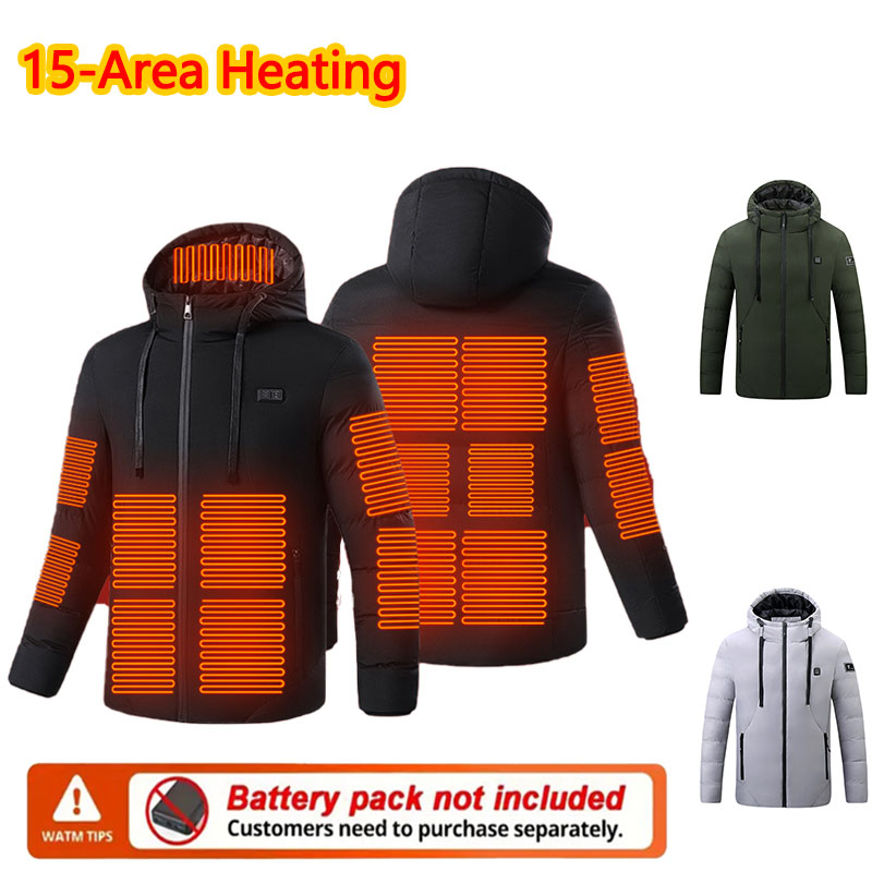15 Area Heated Winter Hooded J - Outdoor Sport Jacket Men review and price